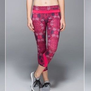 Lululemon Run: Inspire Crop II Floral Leggings